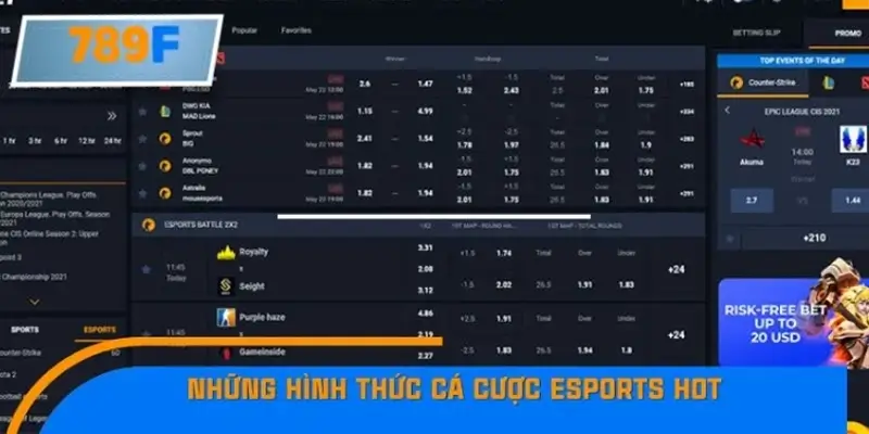 Các loại hình cá cược eSports phổ biến hiện nay